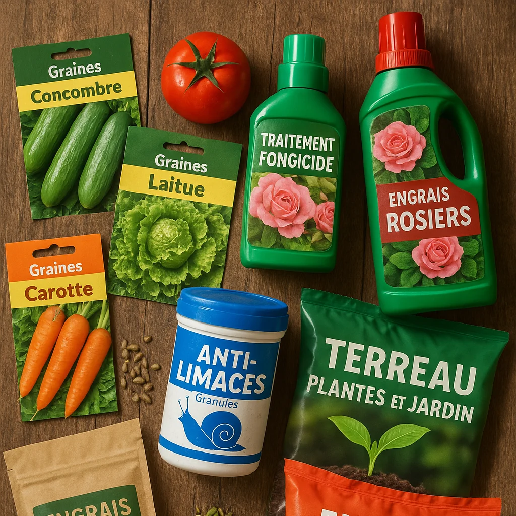 Sachets de graines, engrais et terreau