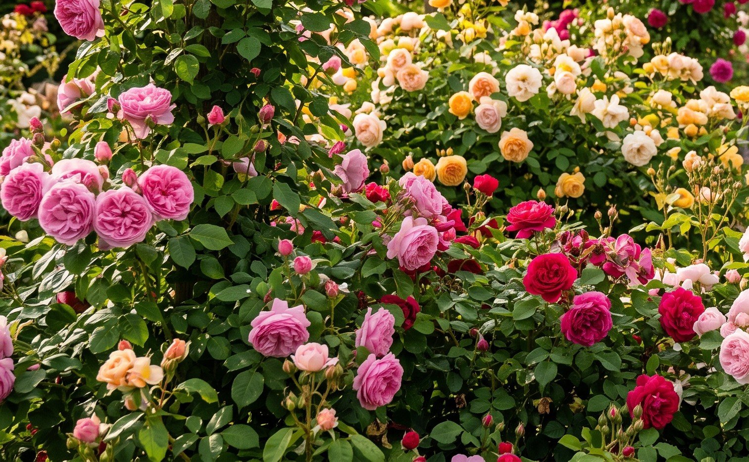 Rosiers en fleurs